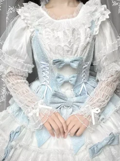 Chemisiers Lolita doux volants manches longues Blouse haut Lolita chemise Lolita blanche