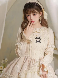 Chemisiers Lolita Gothiques Chemise À Manches Longues À Volants Haut Lolita Chemise Lolita Noire Vintage
