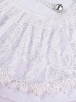 Chemisier vintage blanc rétro victorien steampunk à col montant et double boutonnage