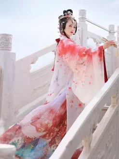 Chinois Style Op Robe 3 pièces Eric Blanc Manches longues Polyester robe tenue