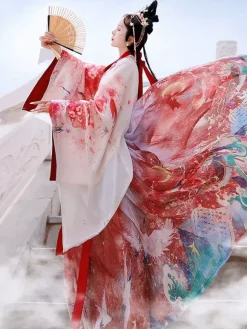 Chinois Style Op Robe 3 pièces Eric Blanc Manches longues Polyester robe tenue