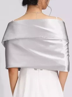 Châles argentés en satin pour mariage