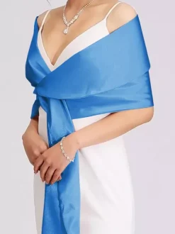 Châles argentés en satin pour mariage