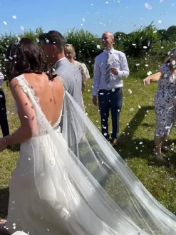 Châles de mariage en ivoire avec 艙illets en tulle et cache-c艙ur
