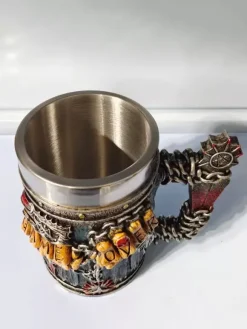 Chope à bière gothique en acier inoxydable avec tête de mort pour Halloween
