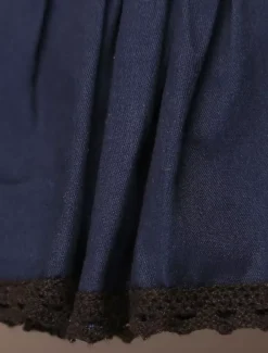 Classique Jupe Lolita Taille Haute Gothique En Coton Unicolore Avec N艙uds Déguisements