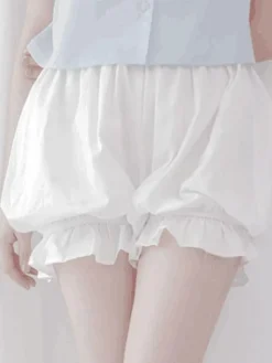Classique Lolita Bottoms Coton Ruffle Plissé Lolita Bloomer Déguisements Halloween