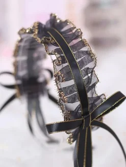 Coiffe classique Lolita Accessoire de Cheveux Lolita Noir Déguisements Halloween