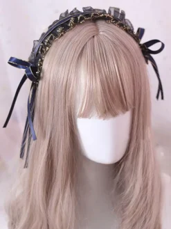 Coiffe classique Lolita Accessoire de Cheveux Lolita Noir Déguisements Halloween