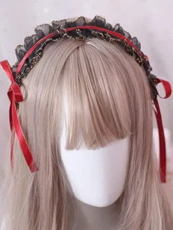 Coiffe classique Lolita Accessoire de Cheveux Lolita Noir Déguisements Halloween
