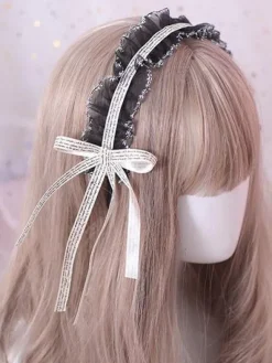 Coiffe classique Lolita Accessoire de Cheveux Lolita Noir Déguisements Halloween