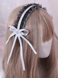 Coiffe classique Lolita Accessoire de Cheveux Lolita Noir Déguisements Halloween