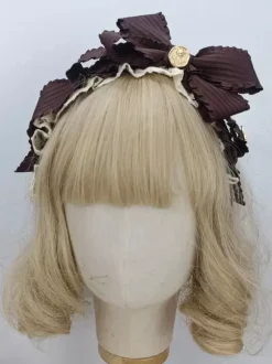 Coiffure Accessoires Mginonne Lolita Cameo Pink Ruffles Bows Couvre-chef Divers