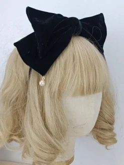 Coiffure Accessoires Mignonne Lolita avec n艙ud en perles noires Divers