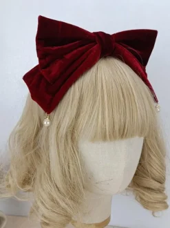 Coiffure Accessoires Mignonne Lolita avec n艙ud en perles noires Divers