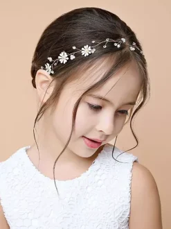 Coiffure de fille de fleur courronne Accessoires de cheveux de fille Courrones de fille or décoré des fleurs