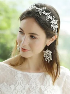 Coiffure de mariage Accessoires de cheveux de feuille de métal