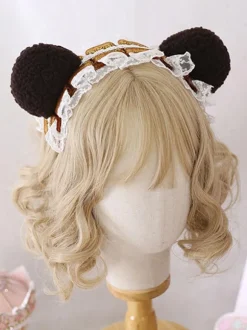 Coiffure Lolita douce dentelle rose fibre de polyester chapeaux dentelle accessoires de cheveux Lolita