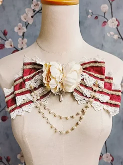 Coiffure ROCOCO Style Lolita accessoires bordeaux dentelle Polyester n艙ud papillon divers
