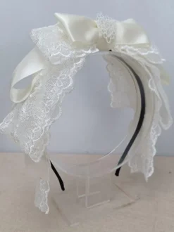 Coiffure Accessoires Lolita Style Rococo n艙uds en dentelle rose camée