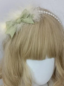 Coiffure Accessoires Mignonne Lolita Perles Bleues N艙uds Chapeaux Divers