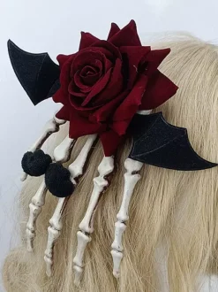Coiffure Steampunk Accessoires Lolita Fleurs Noires Gothique