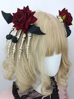 Coiffure Steampunk Accessoires Lolita Fleurs Noires Gothique