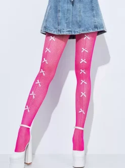 Collants Pour Femmes Bas Rose À N艙uds Sexy