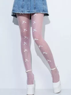 Collants Pour Femmes Bas Rose À N艙uds Sexy
