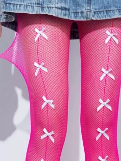 Collants Pour Femmes Bas Rose À N艙uds Sexy