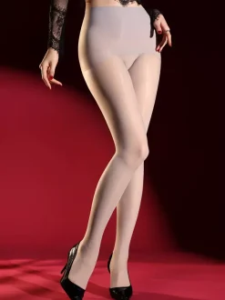 Collants et bas pour femmes gris à imprimé floral sans coutures ultra-extensibles invisibles et transparents