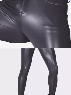 Collants pour hommes en cuir verni pour moto petites jambes vêtements de scène pantalons serrés