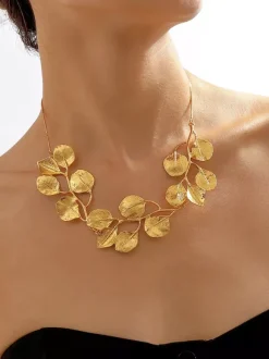 Collier en forme de feuille pour femme 2026