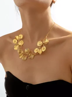 Collier en forme de feuille pour femme 2026