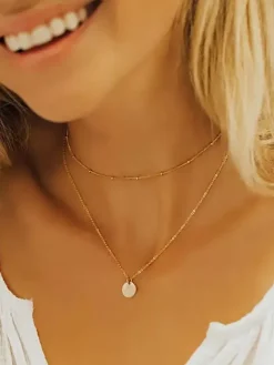 Collier en métal chaîne superposée accessoire bijoux pour femmes adultes