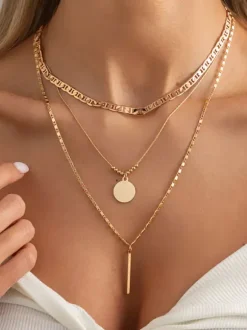 Collier en métal chic et décontracté pour femme et adulte
