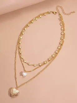 Collier en métal maille irrégulière classique multi-chaînes 45-60 cm bijou décontracté pour adulte et fille.