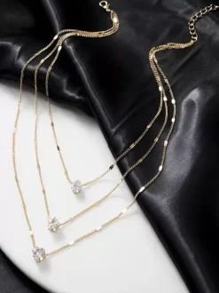 Collier Gouttes d'Eau Coeur Étoile Collier Élégant
