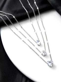 Collier Gouttes d'Eau Coeur Étoile Collier Élégant