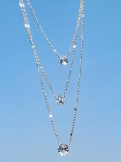 Collier Gouttes d'Eau Coeur Étoile Collier Élégant