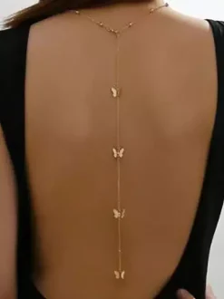 Collier papillon élégant avec chaîne arrière pour femme 2026