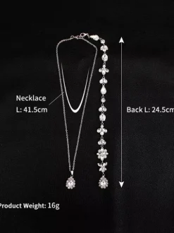 Collier pour mariée rhinestone argenté élégant