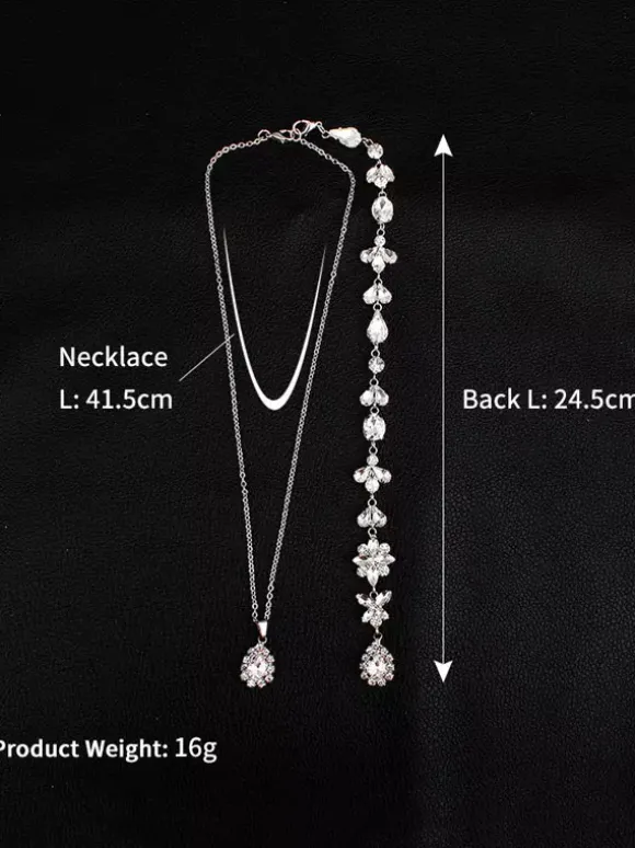 Collier pour mariée rhinestone argenté élégant