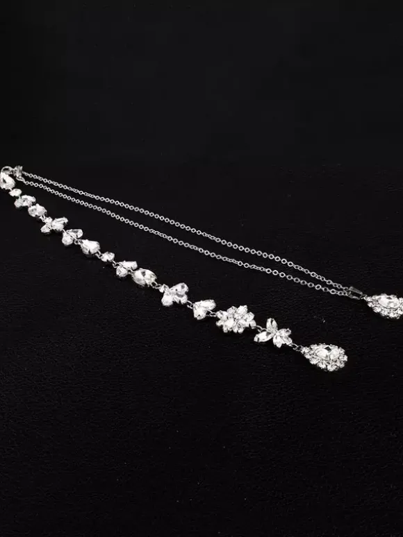 Collier pour mariée rhinestone argenté élégant