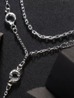 Collier de déclaration de mariage en argent avec strass bohème pour fille