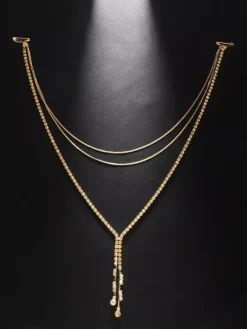 Collier de déclaration de mariage en argent avec strass bohème pour fille