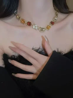 Collier en métal chaîne à maillons style européen 40-45 cm bijou décontracté pour adulte et fille.