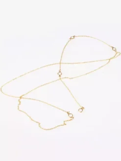 Collier Or Dos en Strass Alliage Femmes 2026 Body Chaîne de Plage