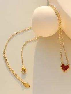 Collier pendentif coeur rouge pour femme 2026