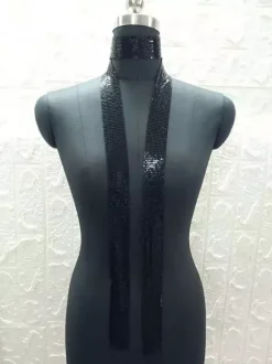 Collier ras du cou en strass foulard long en cristal scintillant accessoire de cou pailleté pour une soirée